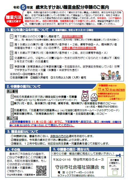 令和5年度_たすけあい募金配分申請