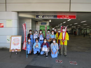 守谷駅での街頭募金